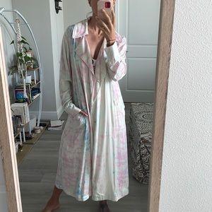 Pastel Tie Dye Duster Trench - soft/lightweight